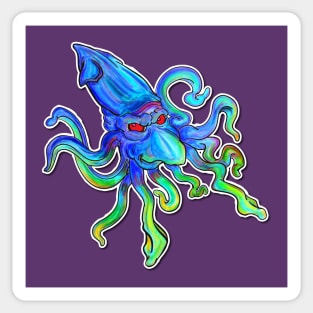 Psychedelic Squid Sticker